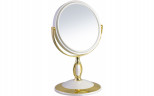 Зеркало косметическое Weisen B6"806 PER/G WPearl&Gold настольное 2-стор 5-кр.ув.15 см