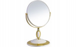 Зеркало косметическое Weisen B6"806 PER/G WPearl&Gold настольное 2-стор 5-кр.ув.15 см