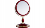Зеркало косметическое Weisen B6"806 RUBY/G Red&Gold настольное 2-стор 5-кр.ув.15 см