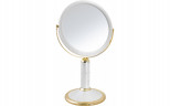 Зеркало косметическое Weisen B7"201 AB PER/G WPearl&Gold настольное 2-стор 7-кр.ув 18 см