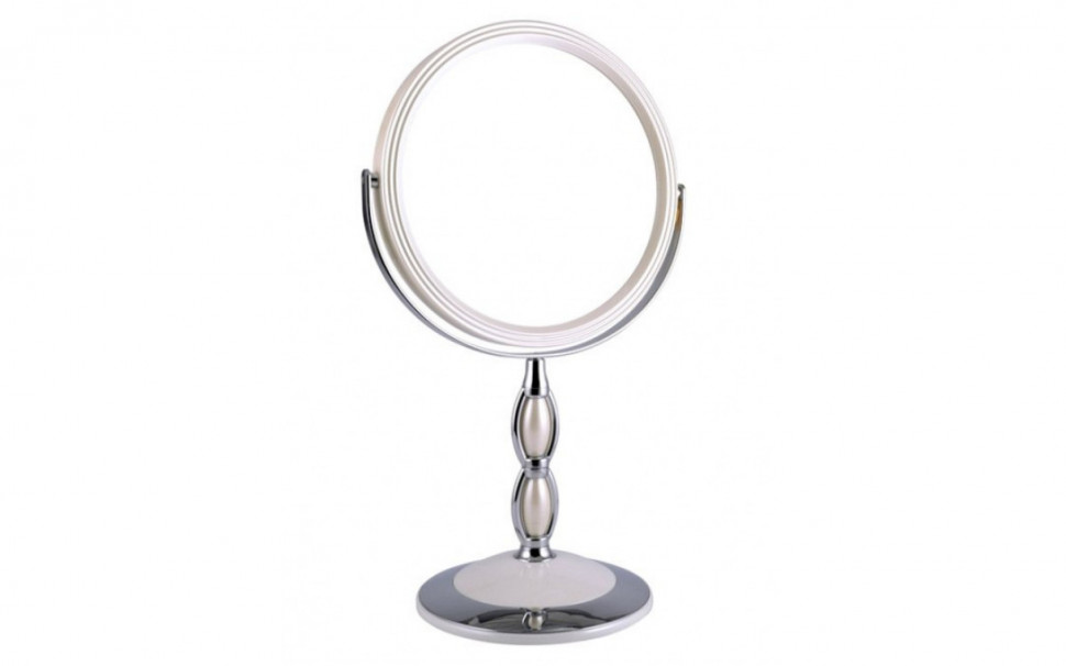 Зеркало косметическое Weisen B7"8066 PER/C WPearl наст кругл 2-стор 5-кр.ув.18 см