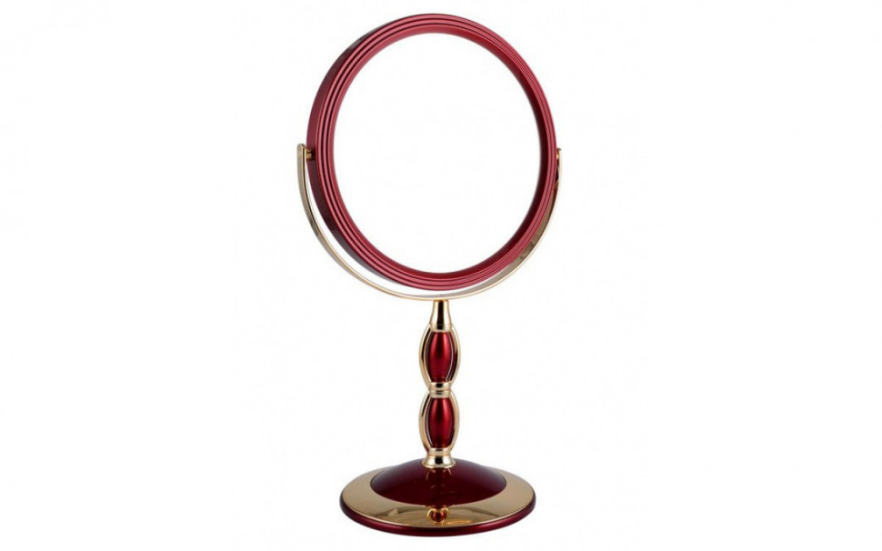 Зеркало косметическое Weisen B7"8066 RUBY/G Red&Gold наст кругл 2-стор 5-кр.ув.18 см