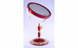 Зеркало косметическое Weisen B7"8066 RUBY/G Red&Gold наст кругл 2-стор 5-кр.ув.18 см